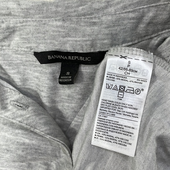 Banana Republic Shirt Draping Polo Long Sleeves Grey Size Small - Picture 11 of 11